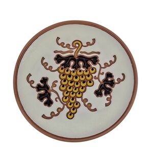 Handmade Bonis Pottery Grapes Terracotta Plate Made In Greece